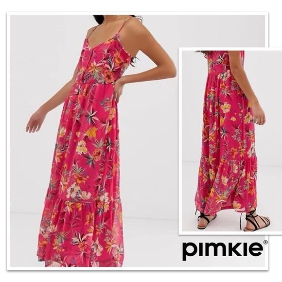 Pimkie Pink Floral Print Maxi Dress - Picture 1 of 15